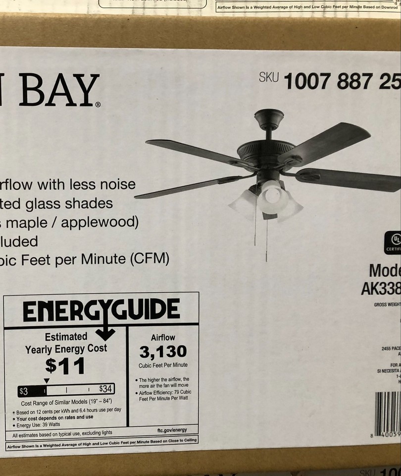 Hampton Bay Glendale III 52 in. Indoor Oil Rubbed Bronze Ceiling Fan