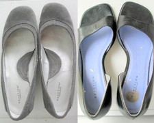 2 VTG Kenneth Cole Reaction low-heel shoes: gray suede  black leather, size 8