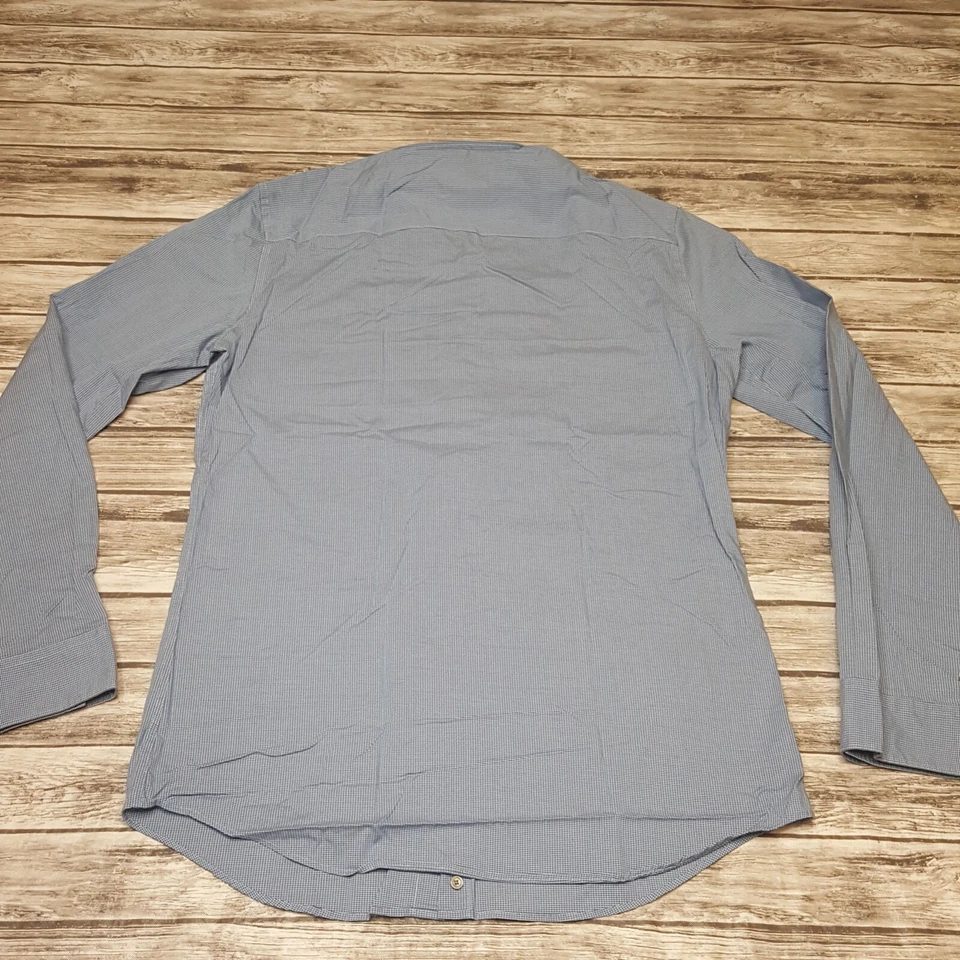 Calvin Klein S Mens Dress Shirt Slim Fit Non Iron Collared Long Sleeve Blue - Image 4 of 4