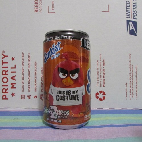 2019 ANGRY BIRDS 2 EMPTY Soda Pop Can 7.5 oz Sunkist RED  1 of 6 HALLOWEEN - Picture 1 of 7