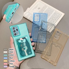 For Samsung Galaxy S25 S24 S23 S22 S10 Shockproof Clear Phone Case W/ Card Slot