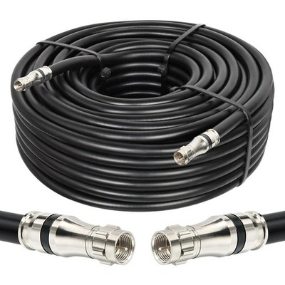MOOKEERF RG11 Coaxial Cable 75ft,Low Loss 14AWG Coax 75FT, Black 