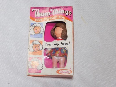Vintage 1973 Uneeda Doll Thum-Things Face Changing Brunette Doll