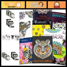 10 Deluxe Adult Coloring Books Bundle - 250+ Stress Relief