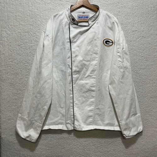 Tailgate Chef Green Bay Packers NFL White Chef Coat Jacket XXL