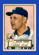1952 Ralph Houk Vg.-Ex.++ Topps Rookie Baseball Card #200/New York Yankees. rookie card picture