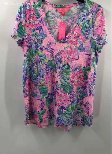 Lilly Pulitzer X Disney Womens Multicolor Floral Minnie & Daisy T-Shirt Size L