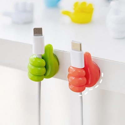 5/10/20Pcs Silicone Thumb Wall Hook Cable Clip Wire Desk Organizer Brush Storage