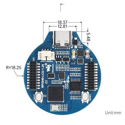 RP2040 Development Board Micro-controller Type-C Interface Circular LCD Screen