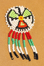 Vintage Southwestern SEED BEAD MEDALLION Native American PLEASE READ AS IS b7