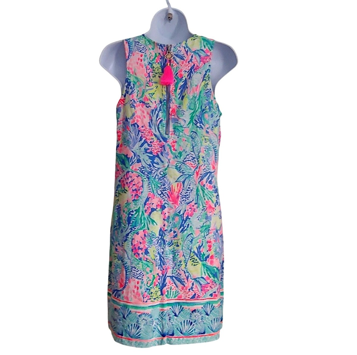 Lilly Pulitzer Kirby Dress Sleeveless Mermaid Cove Summer Beachy Coastal  Resort