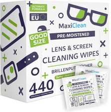 440 Pack Lens Wipes for Eyeglasses Pre-Moistened Individually Wrapped Streak-...