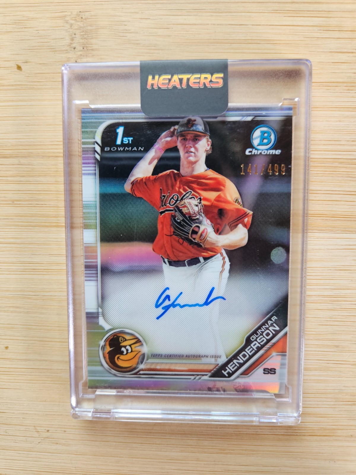 2019 Bowman Draft Chrome Gunnar Henderson Refractor Auto #/499 Clean Mint