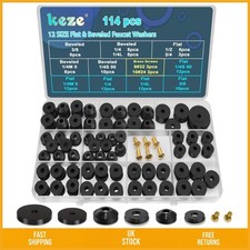 Leak Proof Rubber Tap Washer Repair Kit with Brass Screws 114 Pieces