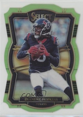 2017 Select Premier Level Die-Cut Neon Green Prizm 42/49 DeAndre Hopkins 00d2