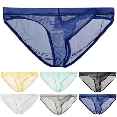 See Through Low Rise Briefs for Men with Comfortable Elephant Nose Pouch