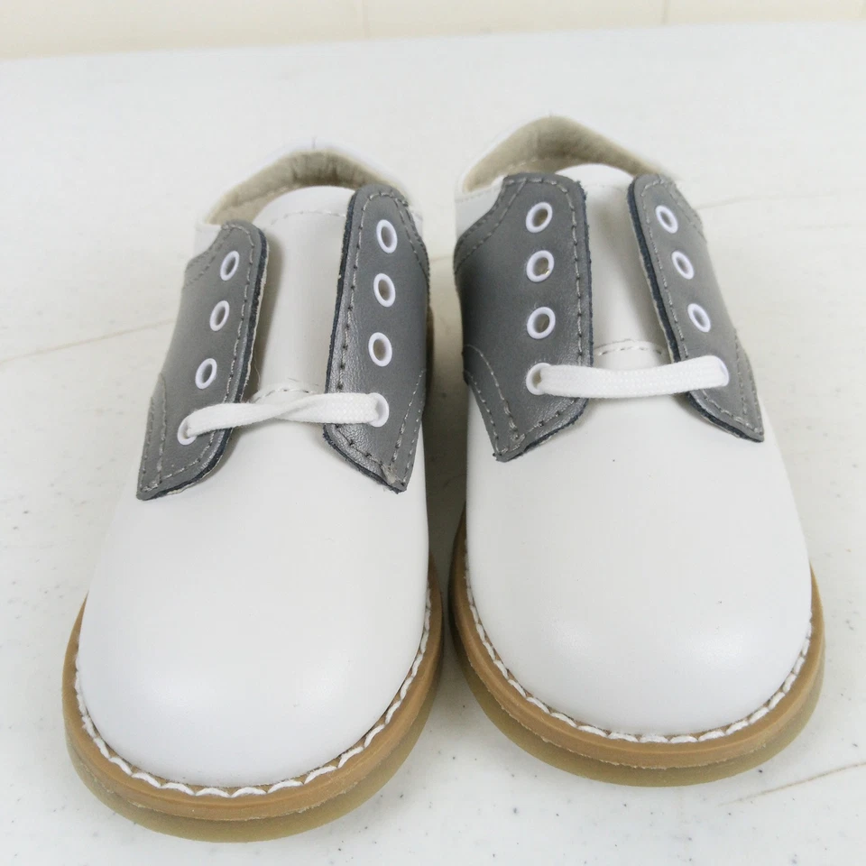 Footmates Cheer седло Оксфорд размер 6 M/W белый серый кожаный шнурует вверх туфли новый - Изображение 3 из 4