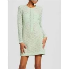 Victoria Beckham For Target Light Green Over Lace Long Sleeve Women's XS Dress