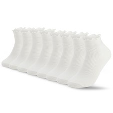 8 Pairs Frilly Socks Women,Ruffle Socks for Girl Women,Cute Ankle Socks for W...