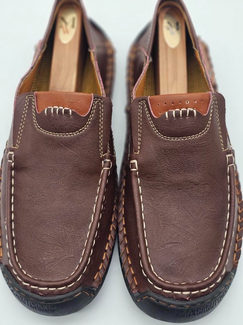 Caoutchouc Slip-On Loafer Shoes Mens Driving Moccasins Brown  display picture 1