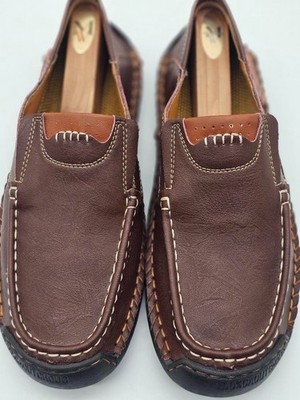 Caoutchouc Slip-On Loafer Shoes Mens Driving Moccasins Brown  display picture 3
