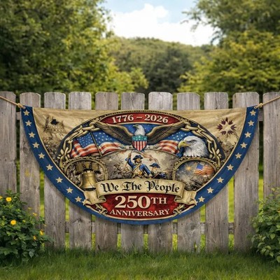 250th Anniversary USA Banner We The People Patriotic Flag Decor
