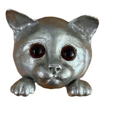 Vintage 1976 Christopher Ross Cat Head Belt Buckle Rare Silver Color