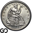 1855-O Seated Liberty Half Dollar, Arrows, Nice Sharp BU++ Better Date!