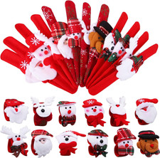 24 Pack Christmas Slap Bracelets Slap Bands Toys Santa Claus Snowman Reindeer Be