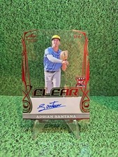 Adrian Santana 2023 Leaf Trinity Baseball Auto Clear Red /15 XRC Rookie
