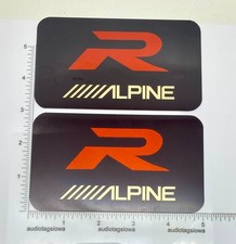 Alpine Car Audio Speaker Badges JUMBO PAIR Custom Made Aluminum 5" X 3"