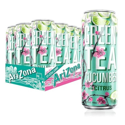 AriZona Green Tea with Cucumber and Citrus - Big Can, 22 Fl Oz (12 Pack)
