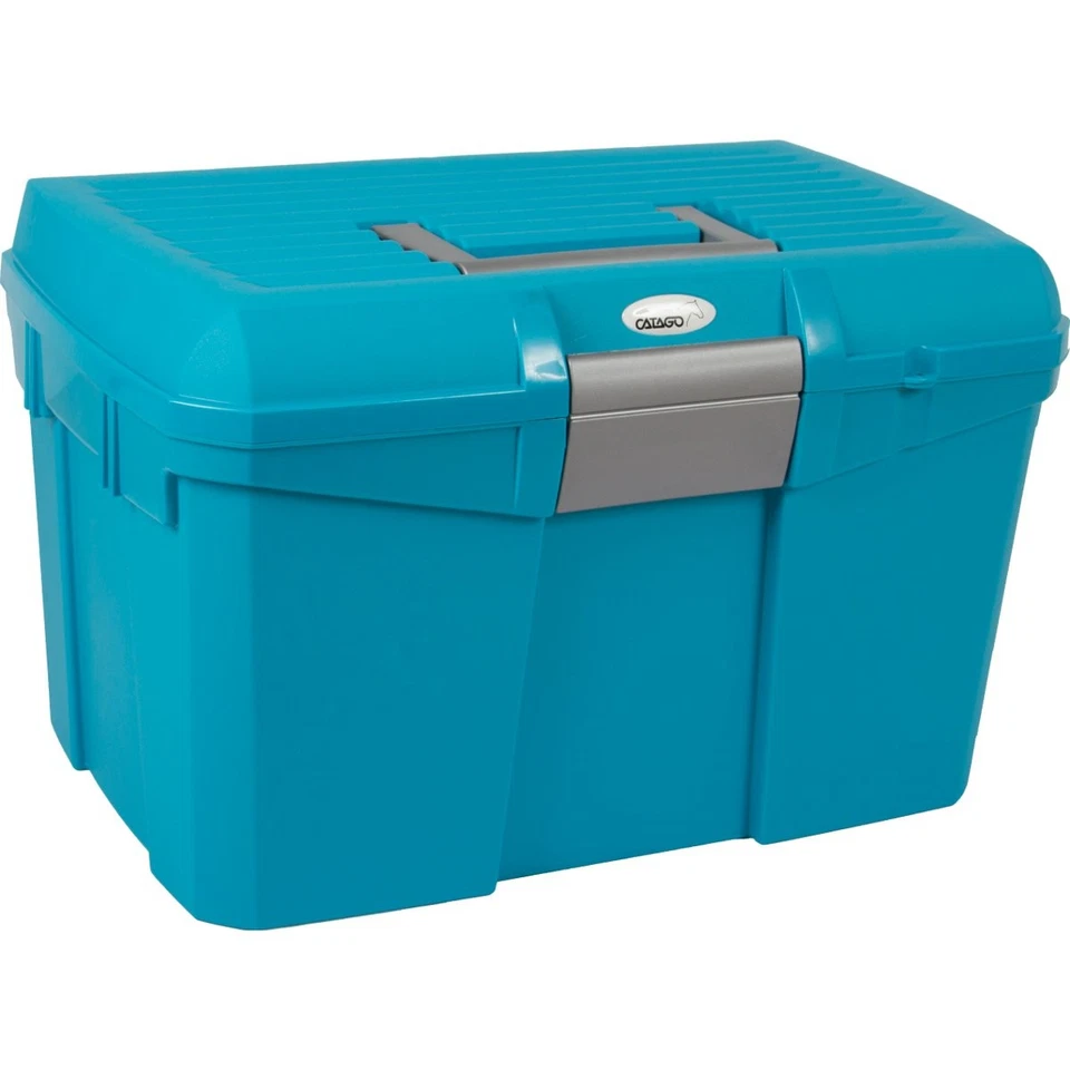 CATAGO Putzkasten für Pferde - türkis/blau Putzkiste Putzkorb Box Putzbox Pferd