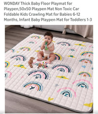 50x50 thick baby floor mat, playpen mat indoor outdoor rainbow pattern