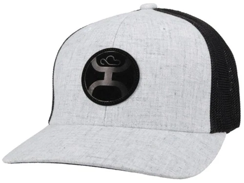 Hooey Mens Hat Baseball Cap "Cayman" Circle Patch Mesh Flexfit Grey Size L/XL