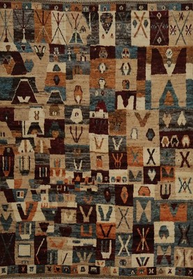Tribal Moroccan Area Rug 8x10 Handmade Wool with Diverse Geometric Shapes