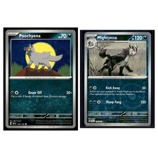2 Card Pokemon TCG - SV05: Temporal Forces - Poochyena 105/162 & Mightyena 106