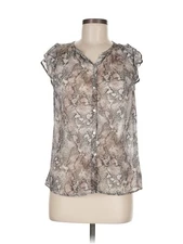 Monoprix Autre Ton Women Gray Short Sleeve Blouse 38 eur