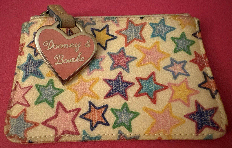 Dooney & Bourke Multicolor Stars Women's Zip Pouch Wallet w/ Heart Logo