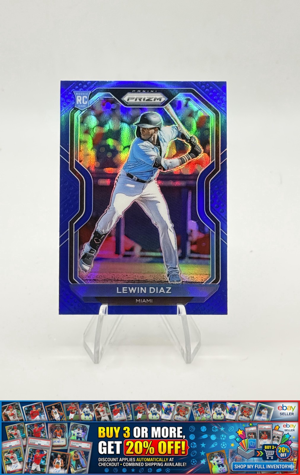 2021 Panini Prizm Lewin Diaz #50 Blue Prizm Miami Marlins Free Shipping!