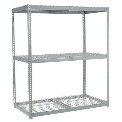 Wide Span Rack With 3 Shelves Wire Deck 1200 Lb Capacity Per Level 60''W x 24''D x