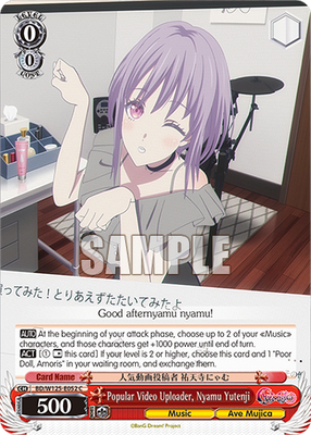#ad POPULAR VIDEO UPLOADER NYAMU YUTENJI Weiss Schwarz Card #BD W125 E052 C $1.59