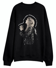TAYLOR SWIFT Eras Tour All Too Well Oversized Crew Fleece Sweatshirt XL Black