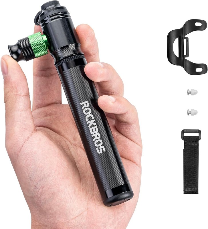 ROCKBROS Mini Bike 110PSI Hand Tire Pump Portable Dual Presta & Schrader Valve