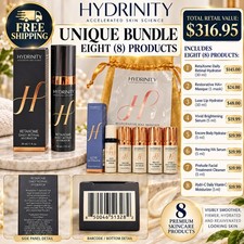 BUNDLE Hydrinity 8pc Skincare Set Hydrate/Brighten Retinal Cleanser Serum Mask