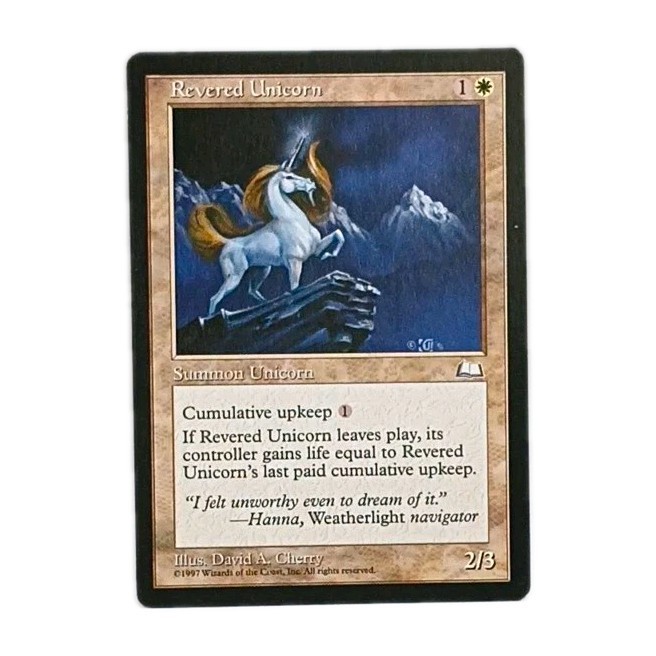 Magic: The Gathering Revered Unicorn Weatherlight Regular White 2/3