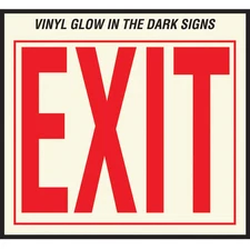 Hy-Ko™ Exit (8" Letters) Phosphorescent Vinyl Sign 10" x 12" (10 pcs.)