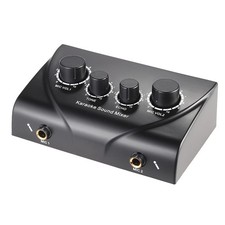 Btuty 2 Channel Karaoke Audio Mixer with Dual Mic Inputs Echo Control Black