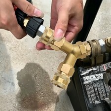 Y-Shaped High Pressure Washer Connector Solid Brass 3/8" Quick Connect, 4000 PSI