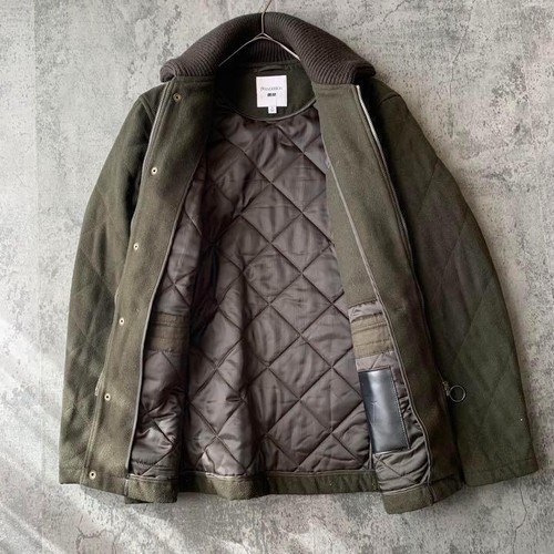 Uniqlo JW Anderson Quilted Jacket Men Size S Khaki Wool Outerwear - Picture 7 of 9
